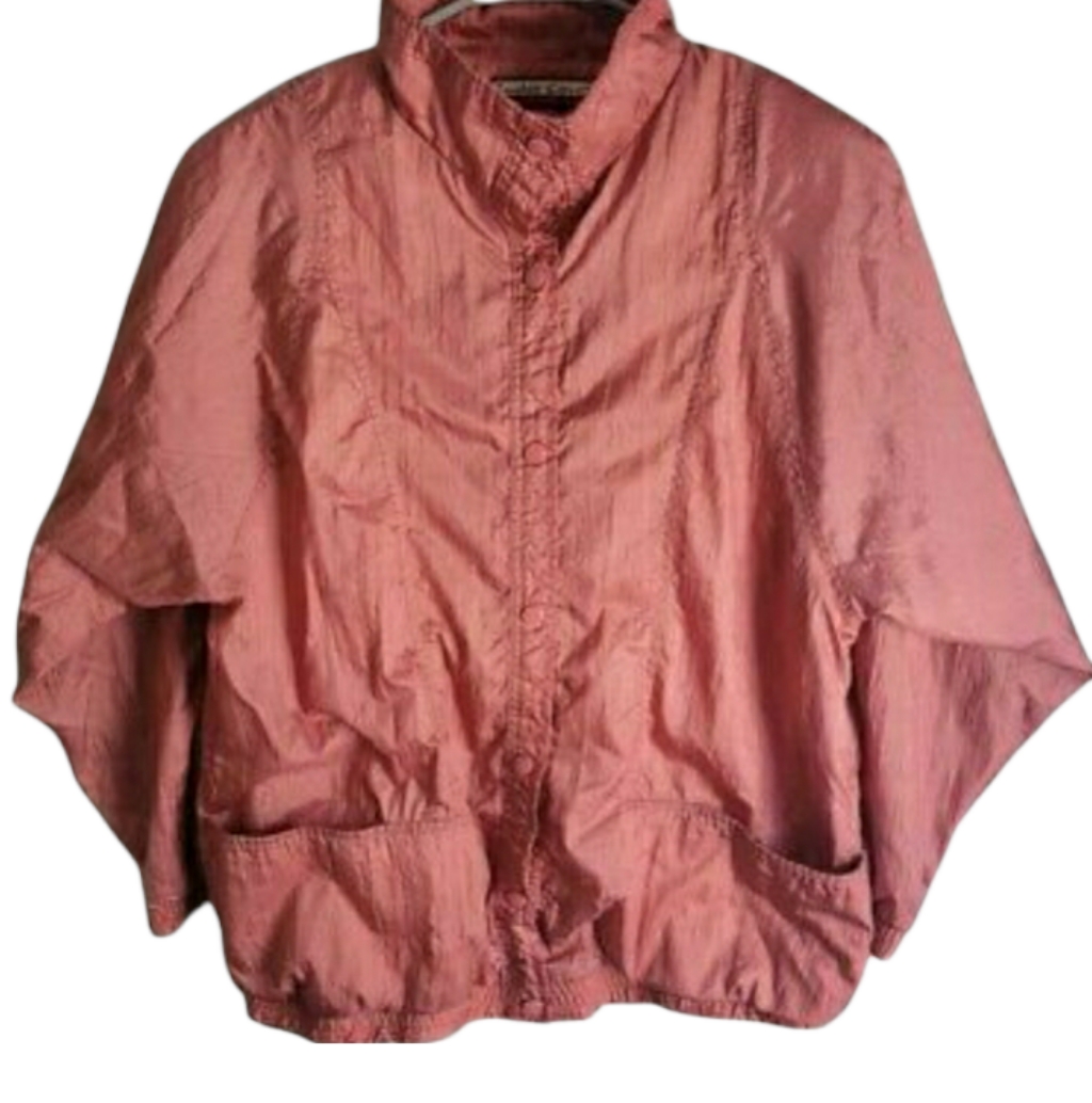 Womens Vintage Tudor Court By Haband Nylon Windbreaker Bomber Jacket Sz Xl